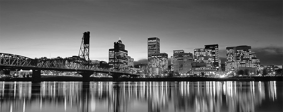 Portland skyline at dusk